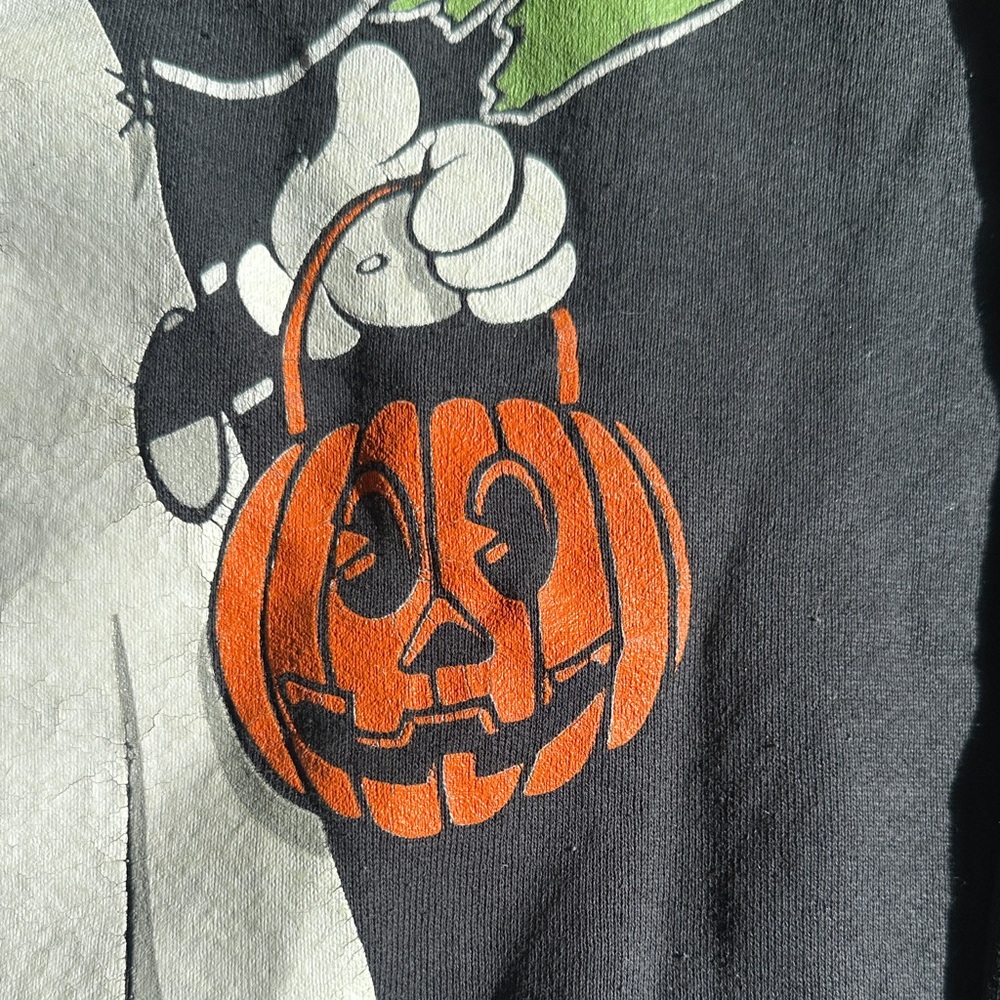 Vintage Mickey mouse Halloween Ghost Sweatshirt XL unisex print on both sides - Picture 4 of 16